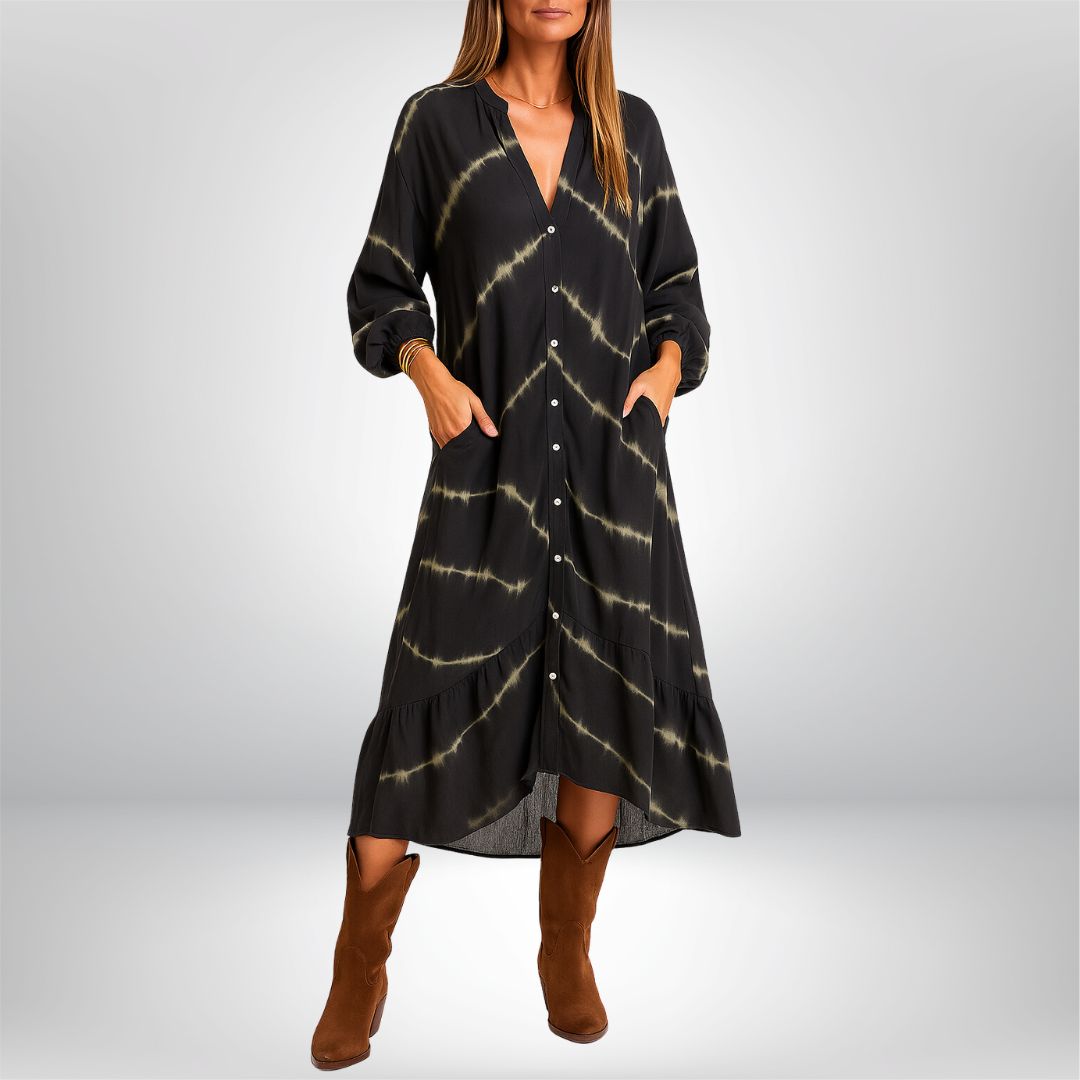 Nohr™ | Boho stribet maxi-kjole
