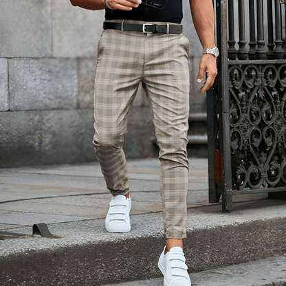 Daniel | Elegante slim fit - bukser med tern | fra Jensen Boutique