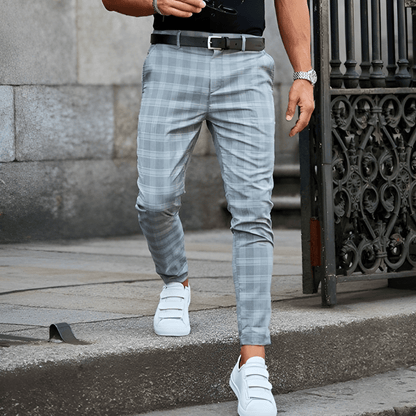 Daniel | Elegante slim fit - bukser med tern | fra Jensen Boutique
