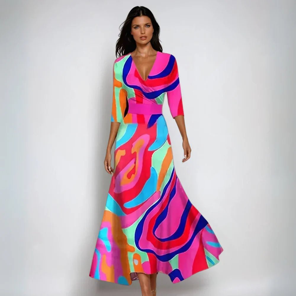 Emily™ | Stilfuld Blomstret Omslagskjole | fra Jensen Boutique