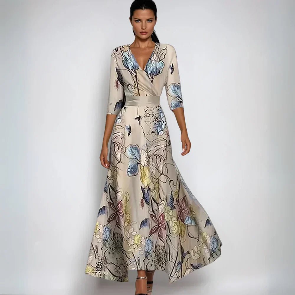 Emily™ | Stilfuld Blomstret Omslagskjole | fra Jensen Boutique