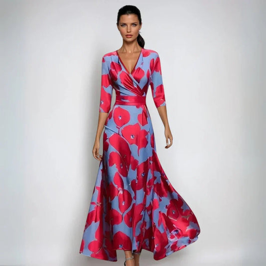 Emily™ | Stilfuld Blomstret Omslagskjole | fra Jensen Boutique