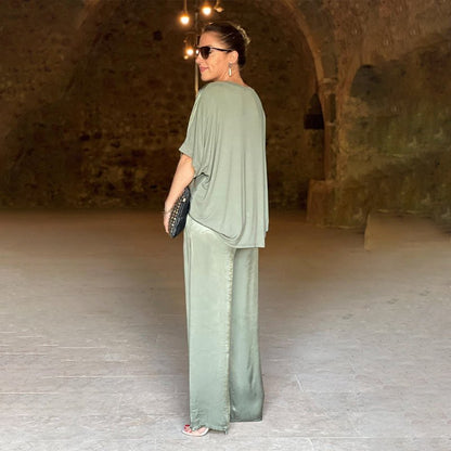 Laura | Elegant skinnende overdimensioneret todelt sæt | fra Jensen Boutique
