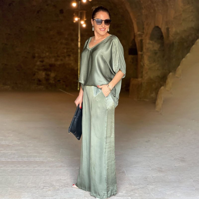 Laura | Elegant skinnende overdimensioneret todelt sæt | fra Jensen Boutique