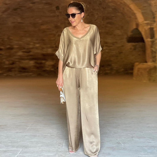 Laura | Elegant skinnende overdimensioneret todelt sæt | fra Jensen Boutique