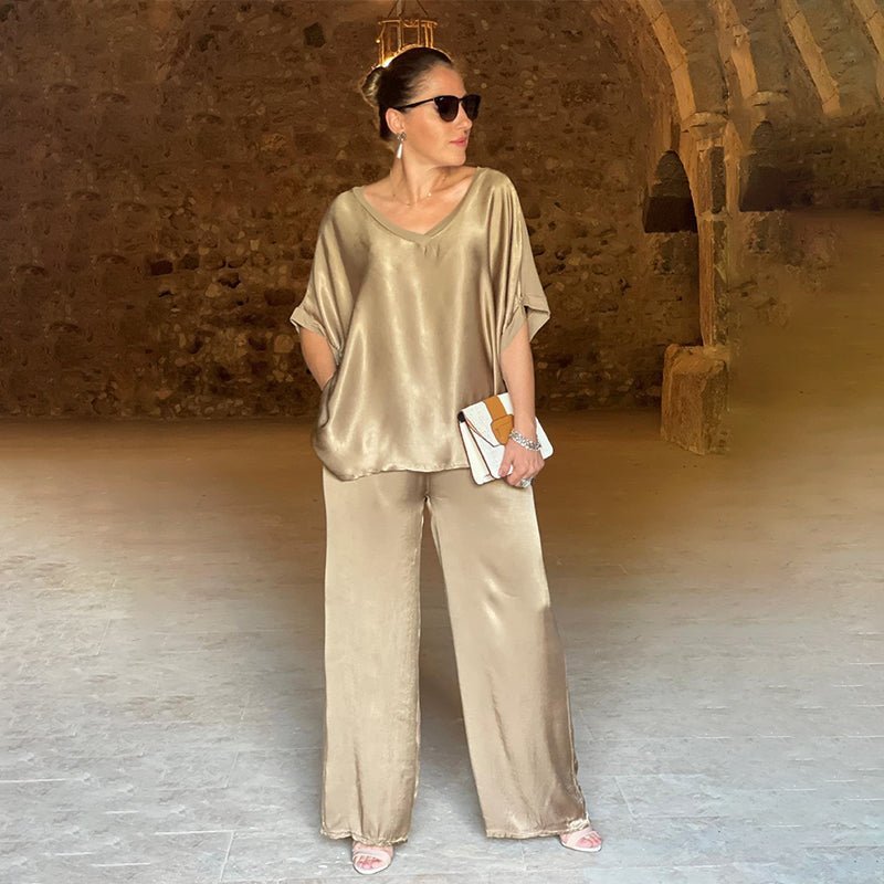 Laura | Elegant skinnende overdimensioneret todelt sæt | fra Jensen Boutique