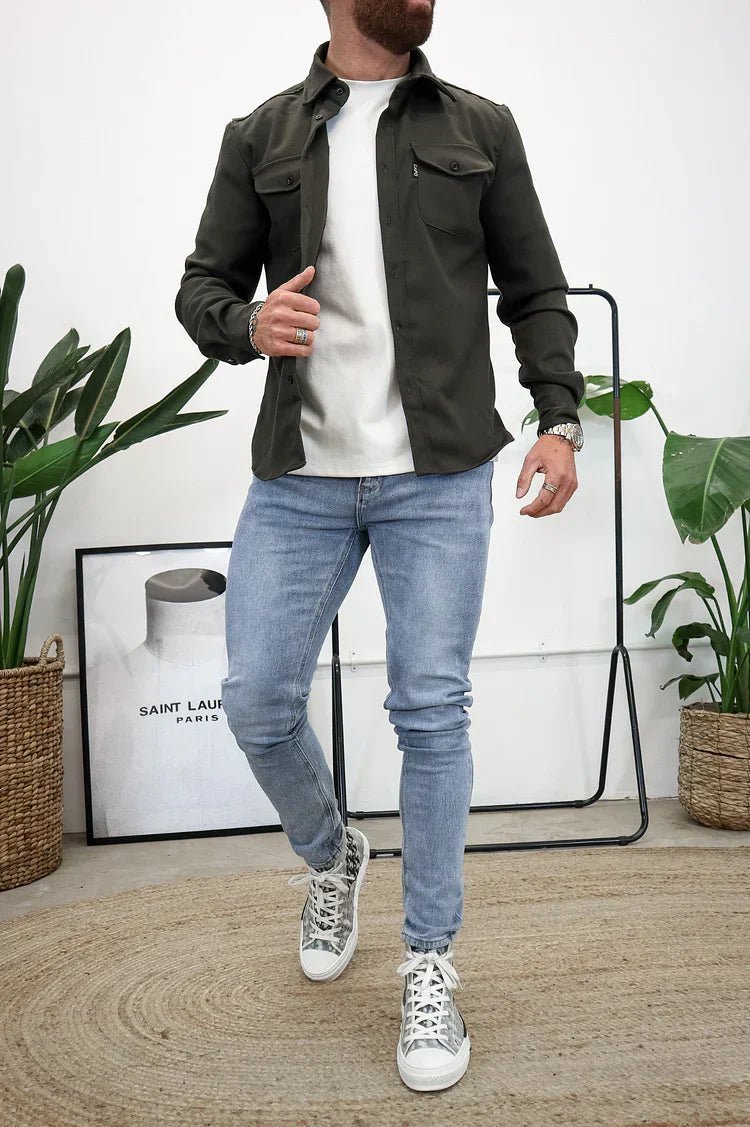 Rasmus | Skjortejakke med knaplukning | fra Jensen Boutique