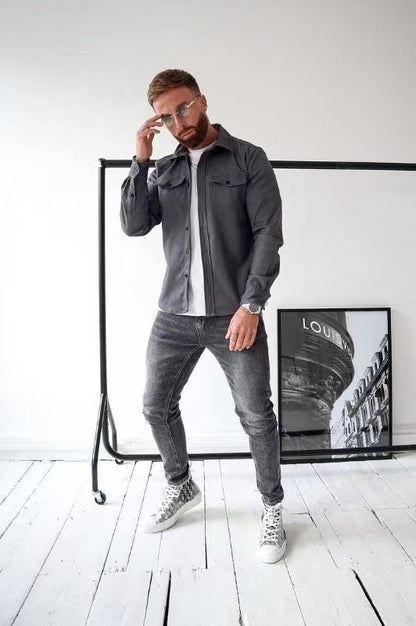 Rasmus | Skjortejakke med knaplukning | fra Jensen Boutique