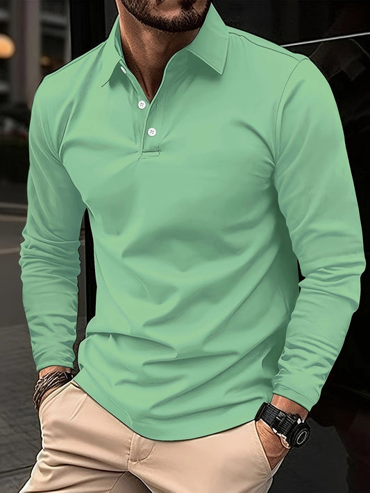 Théo｜Langærmet poloshirt til mænd | fra Jensen Boutique