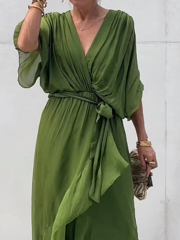 Trine | Elegant kjole med V - hals | fra Jensen Boutique