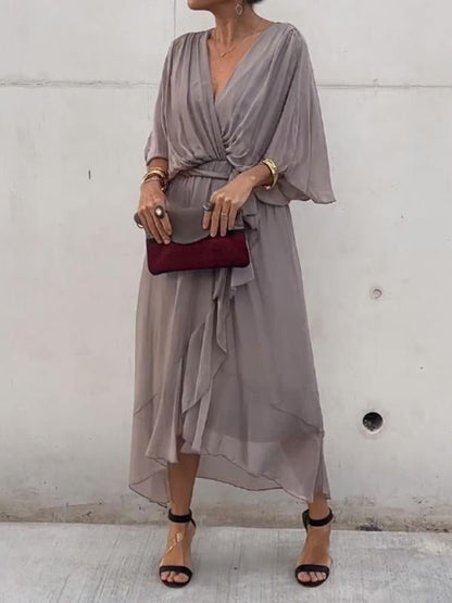 Trine | Elegant kjole med V - hals | fra Jensen Boutique