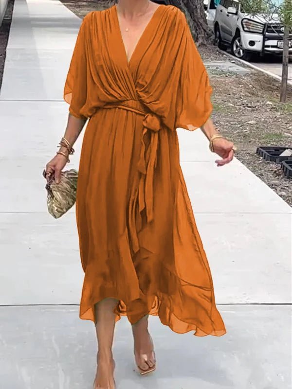 Trine | Elegant kjole med V - hals | fra Jensen Boutique