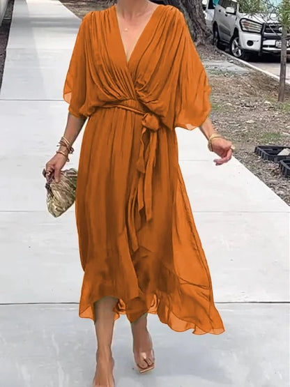 Trine | Elegant kjole med V - hals | fra Jensen Boutique
