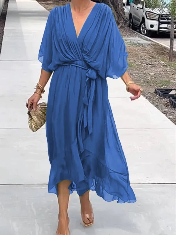 Trine | Elegant kjole med V - hals | fra Jensen Boutique
