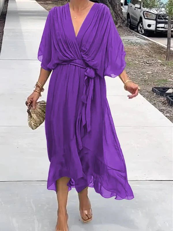 Trine | Elegant kjole med V - hals | fra Jensen Boutique